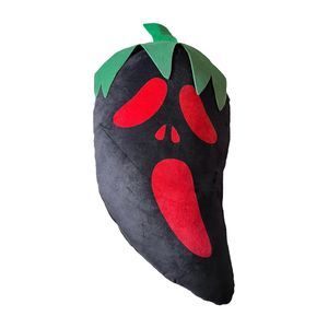 Scream Ghost Face 20" Crazy Chili Pepper Black /Red Stuffed Hot Pepper Plush NWT